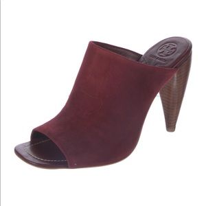 Tory Burch Port Royal Ellis Suede Heeled Mules/Slides